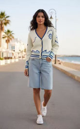 Nautical Anchor Knit Cardigan Miss Sparkling